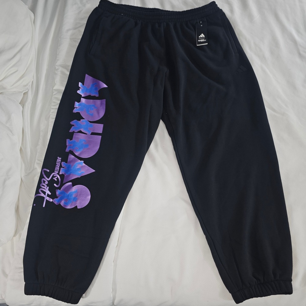 Adidas Jeremy Scott Pants Mens‎ 2XL Black NWT Graphic Sweatpants JL7626